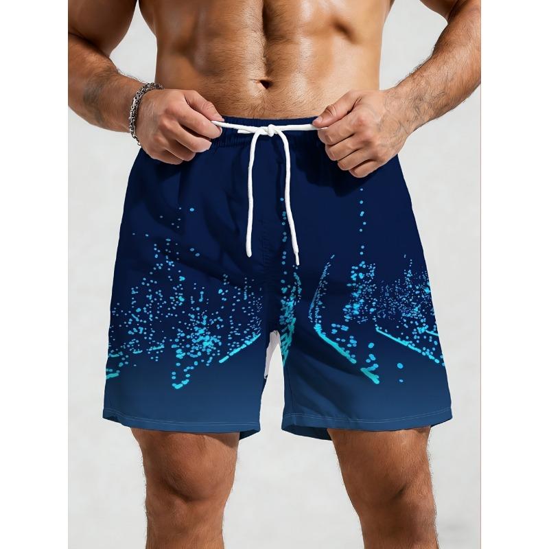 Pantalones Cortos de Baño Casuales con Cordón Estampado de Moda para Hombre, Pantalones Cortos de Natación y Fitness de Verano para Hombre