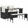 VidaXL Garden Dining Set with Cushions 3 Pcs Black, Outdoor Dining Set, Dining Furniture 4104181