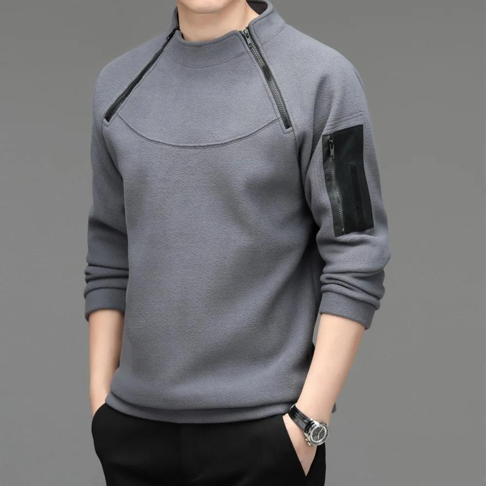 Herren Sweatshirts Frühling Herbst Langarm T-Shirt Top Loose Trend Rundhals Bottoming Shirt Leicht Casual Sports