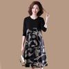Plus Size Long Sleeve Midi Dress for Spring and Autumn - Loose Fit, Belly Cover, 200 Lbs Capacity