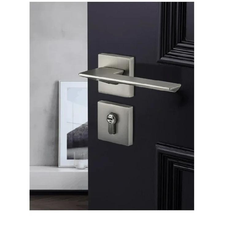 Indoor Bedroom Silent Room Door Lock Nordic Nickel Brushed Split Lock Simple Household Handle Lock