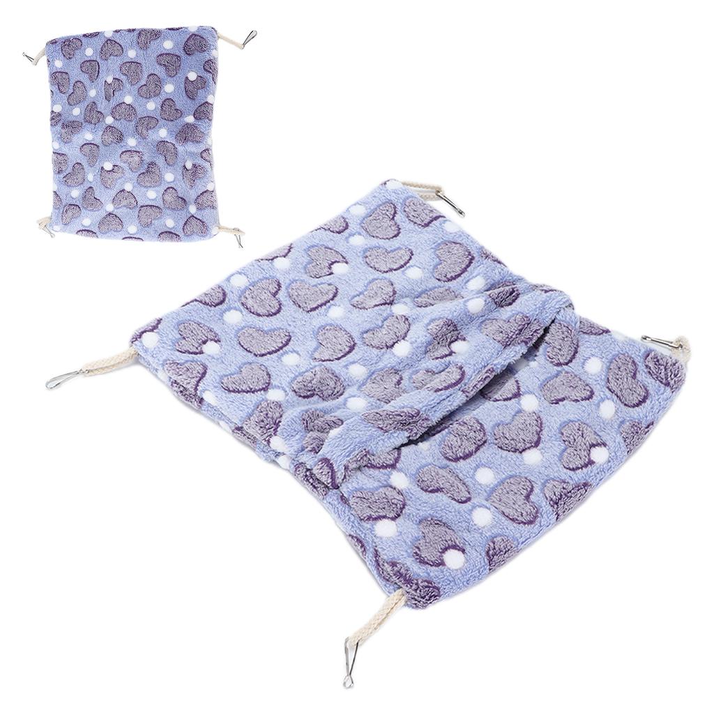 Kleine Haustier Hängematte Warmer Umschlagstil Hängebett Käfig mit Haken für Hamster Kaninchen 36x30cm Lila