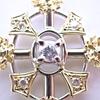 [Used] K18/PG/WG Diamond Flower Pendant Top/j7-10