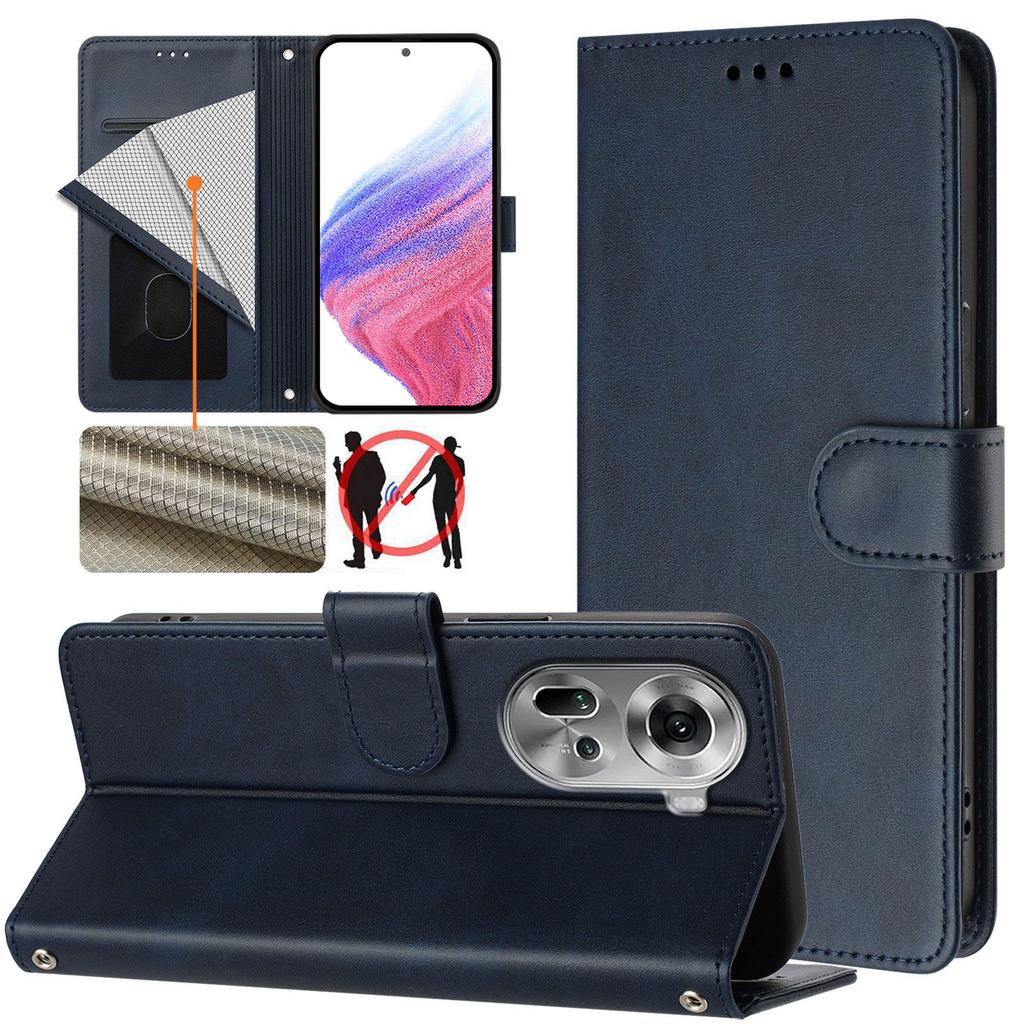 Étui portefeuille à rabat en cuir de couleur unie pour OPPO Reno 15 12FS 12F 11F 11 9 8 Pro 8 Lite, Housse avec porte-cartes magnétique