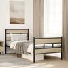 Vidaxl Metal Bed Frame, Without Mattress, Sonoma Oak, 90X200 Cm