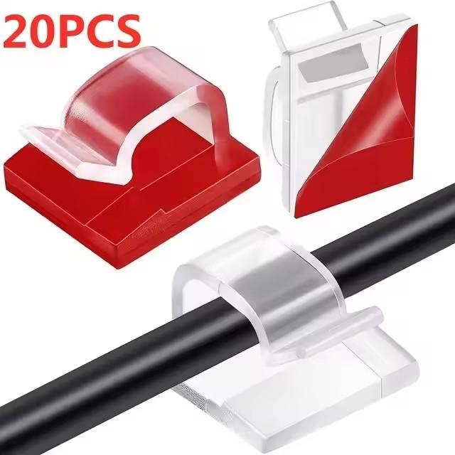 Self-Adhesive Cable Clips Wire Cord Management Cable Holder Fixer Organizer Clamp for Home Office Car Wire Manager Wall Stickers