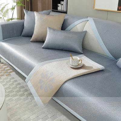 Coussin de Canapé d'Été en Soie Glacée Antidérapant Tapis d'Été Coussin de Siège Universel Quatre Saisons Résistant aux Taches Style Luxe Léger Housse de Canapé Universelle