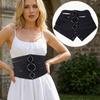 Euro-American Aesthetic Corset Belt Black Waistband Trendy Waist Stretch Cummerbunds  Female