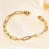 14K Gold Platinierte Einfache Paperclip Rechteckige Gliederkette Armband - Europäischer & Amerikanischer Stil