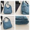 Vintage gewaschene Denim-Tragetasche Schulter-Umhängetasche Damen-Tasche