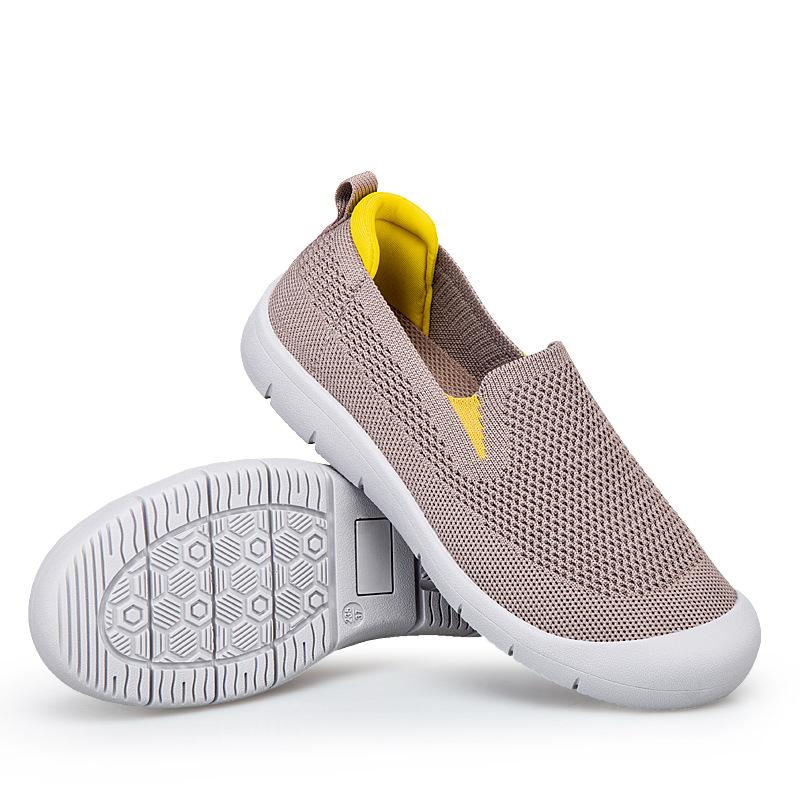 Summer flying woven mesh sneakers women's soft-soled versatile running shoes casual walking shoes lazy shoes