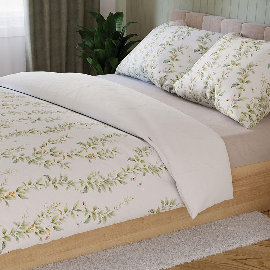 RIMA bedding set 220x200 cm - satin cotton, delicate floral pattern