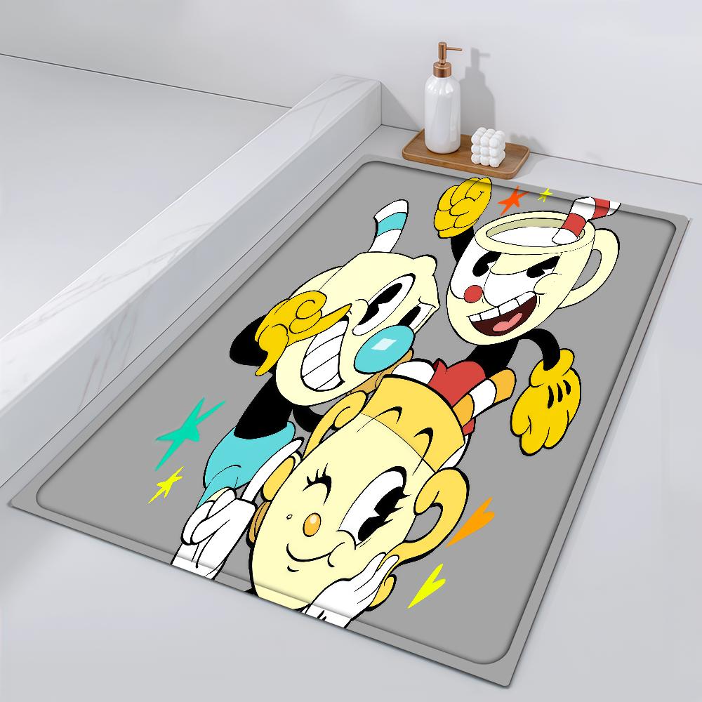 

Door Mat Game Bedside Entrance Bath Floor Decoration Nin Running Corridor Door Mat Shooting Carpet Living Room C-Cuphead Balcony 40cm x 60cm