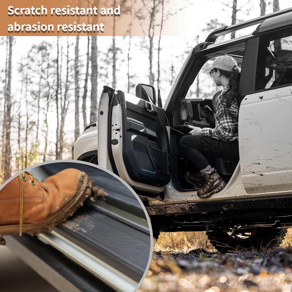 Door Sill Guard 4 PCS Set Ford Bronco Door Entry Guards Accessory, Anti Scratch Door Sill Protector Compatible For Ford Bronco 4 Door -2025 (Not For