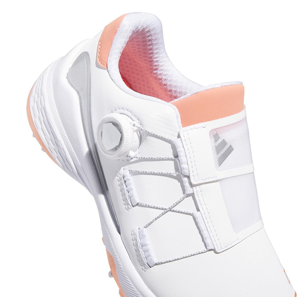 Golf Shoes ZEDGE 23 Boa Footwear Metallic cm [Adidas Golf] Women's White/Coral Fusion/Silver 25.0