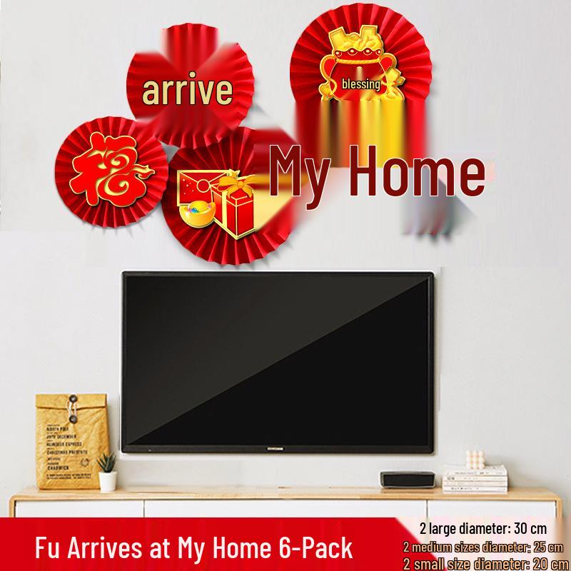 New Year Spring Festival Paper Fan Flower Decorations for Store and Home