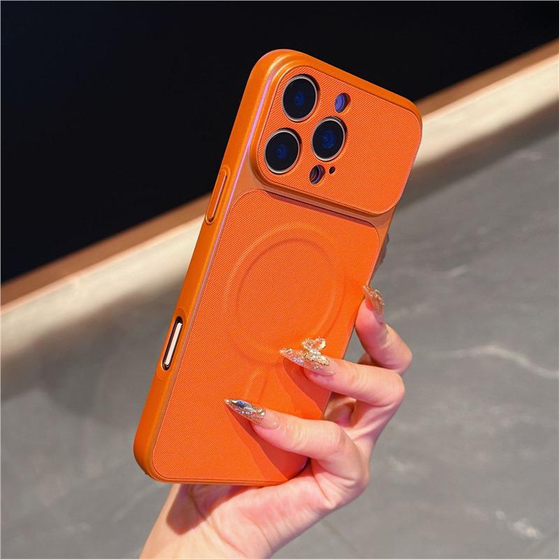 Magnetic Leather Texture Anti-Drop Protective Case for iPhone 17 & Apple 16 Promax, Full Coverage, Large Window