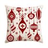 1/4 Pcs Red Christmas Pillowcase Snowflake Christmas Ball Pendant Pattern Cushion Cover Winter Holiday Home Decoration