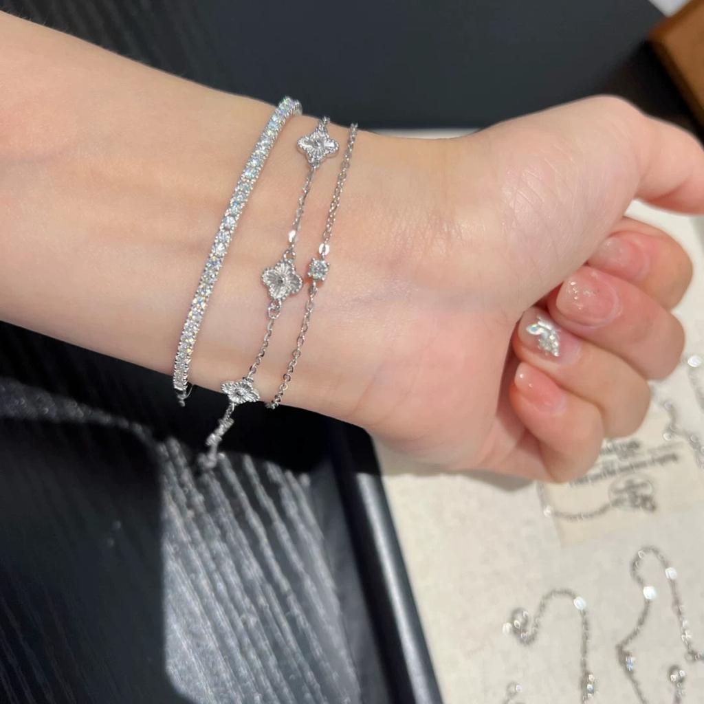 New Trend Famous Top Quality European Luxury Jewelry Bracelets For Women Zircon Bangle Classic Pure 925 Sliver