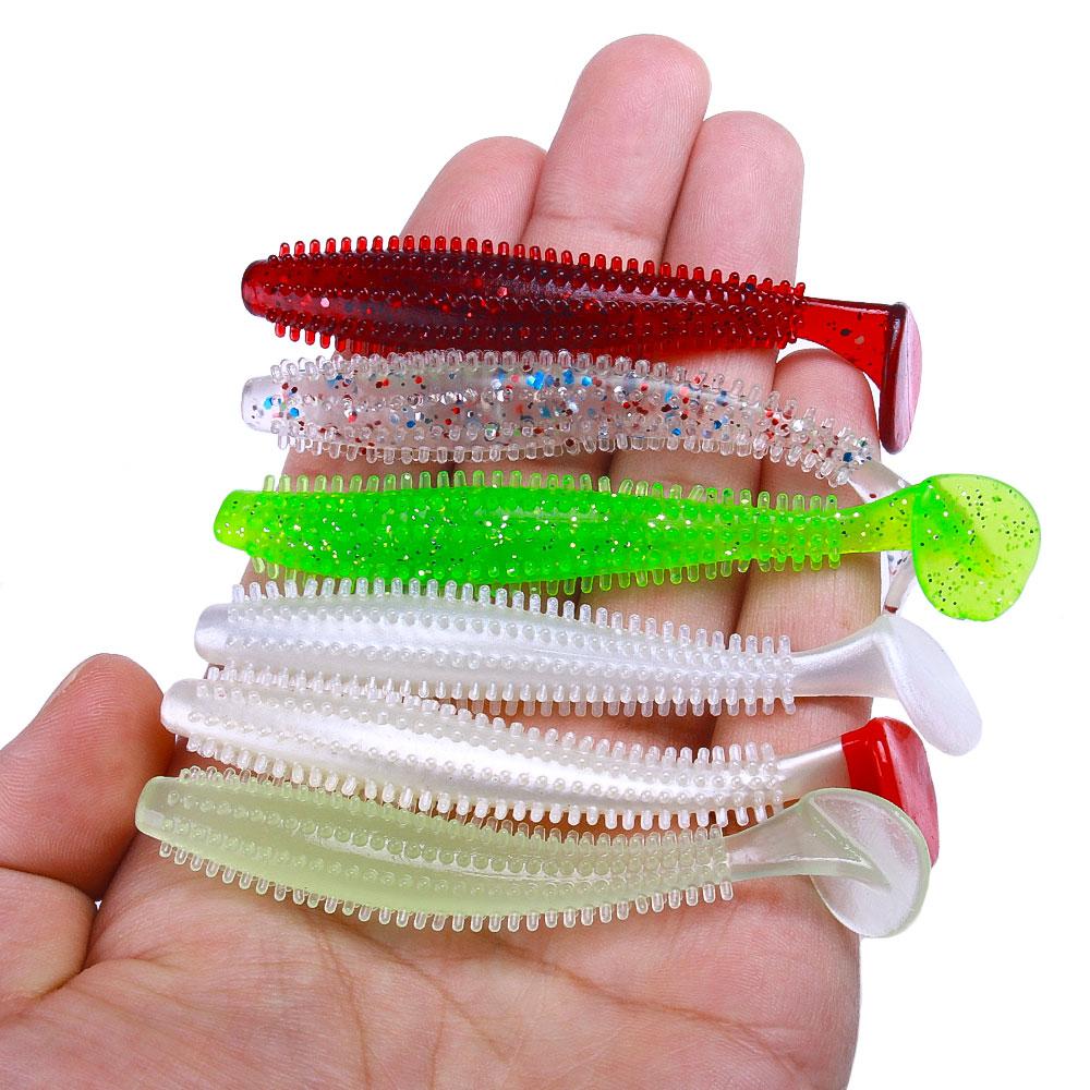 6 buc/lot momeală moale din silicon momelă de pescuit cu particule viermi momeli momeli artificiale pentru abordări de crap de bas