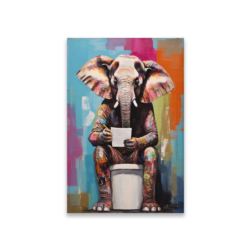 Graffiti Animal Giraffe Bathroom Poster Monkey On the Toilet Print Graffiti Pop Art Abstract Bathroom Canvas Painting Funny Art
