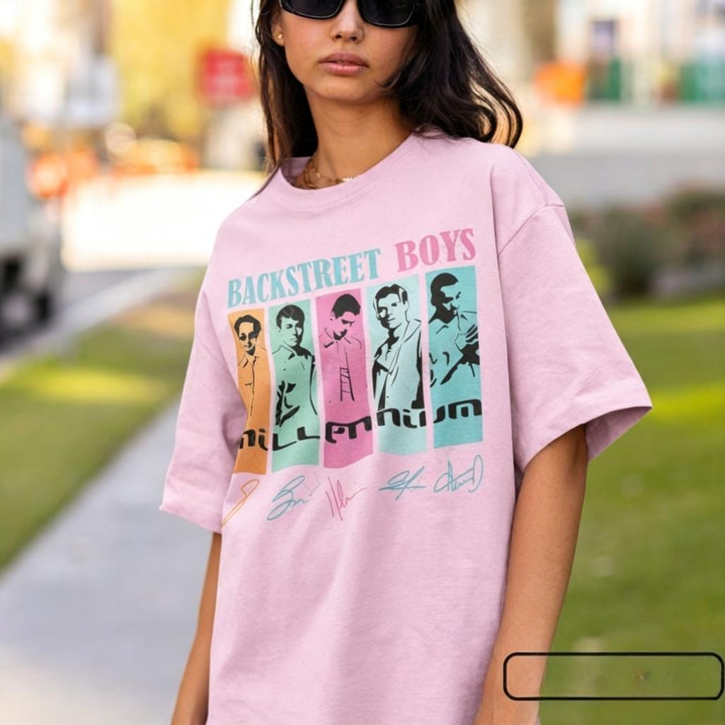 Backstreet Boys Millennium Tour Music Vintage T-shirt Men's and Women's Hipster Popular Tops Summer Fashion Streetwear Tees Gift