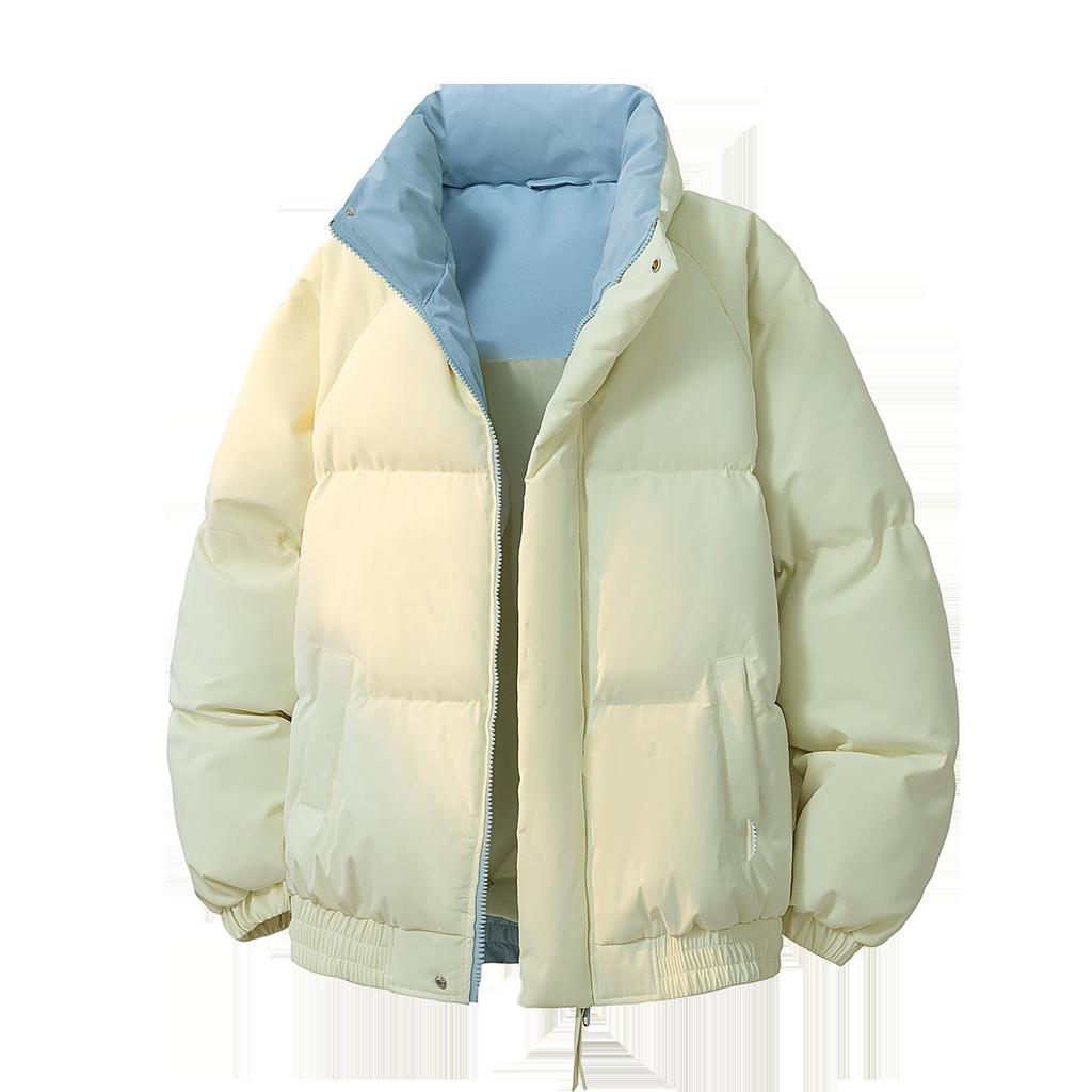Color Block Stand Collar Cotton Padded Jacket – Warm, Casual, and Versatile Winter Coat