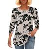 Womens Tops 3/4 Sleeve With Buttons Casual Blouses Summer Outfits Beach Vacation Clothes