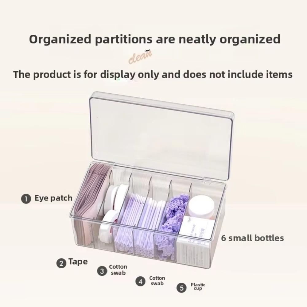 Acrylic Eyelash Tool Storage Box Transparent Multi-Purpose Eyelash Extension Tweezer Case With Lid Large Capacity