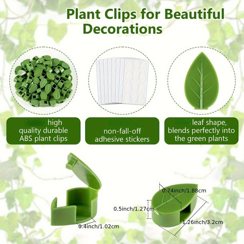 Plant Climbing Wall Fixture Clips Self-Adhesive Plant Fixer Invisible Leaf Shaped for Home Decoration and Cable Wire Fixing