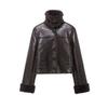 Giacca invernale alla moda, stile europeo e americano, retrò, in pelliccia sintetica double-face
