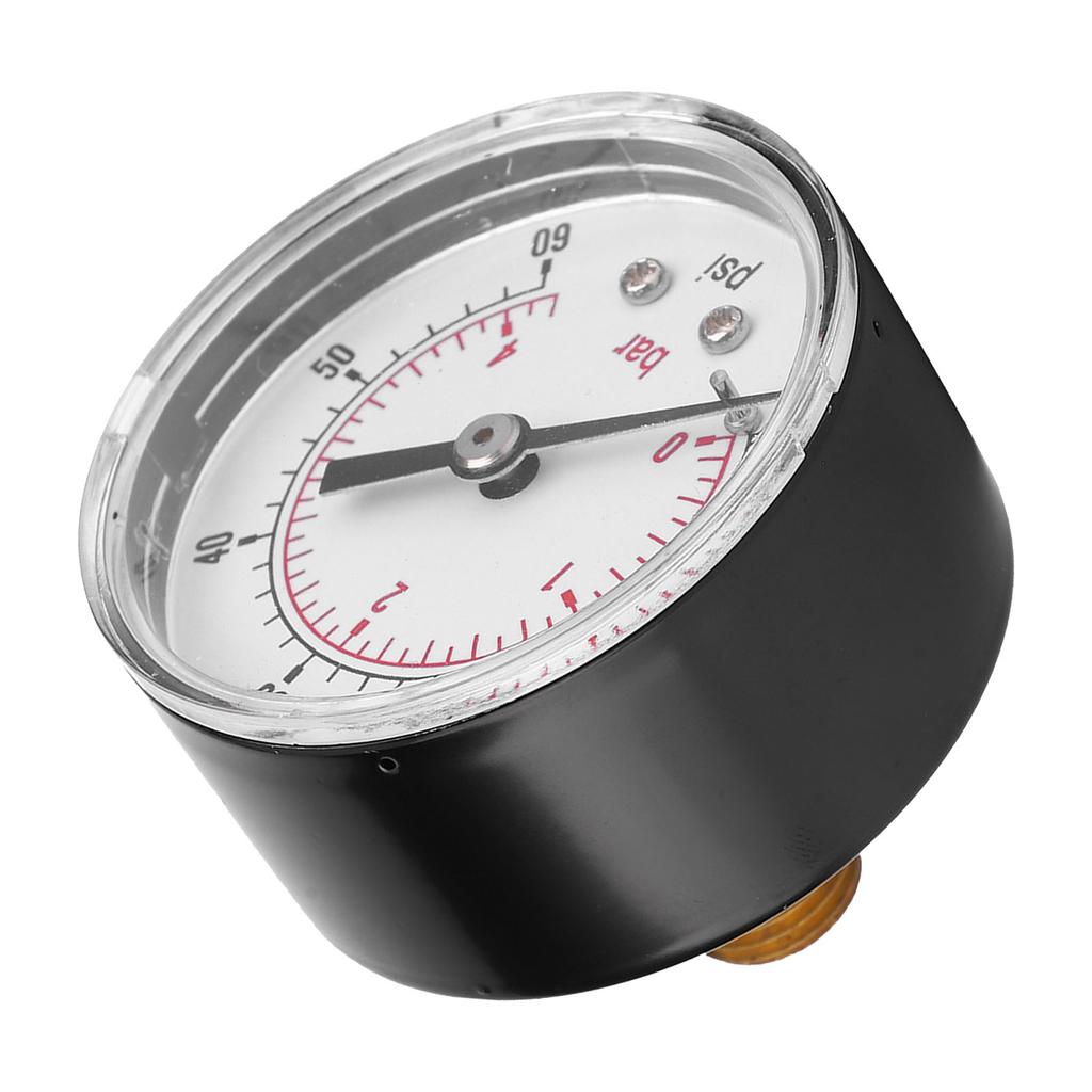 Pressure Gauge 50mm Dial 14 BSPT Back Connection for Air Water Oil Gas (060PSI 04Bar)