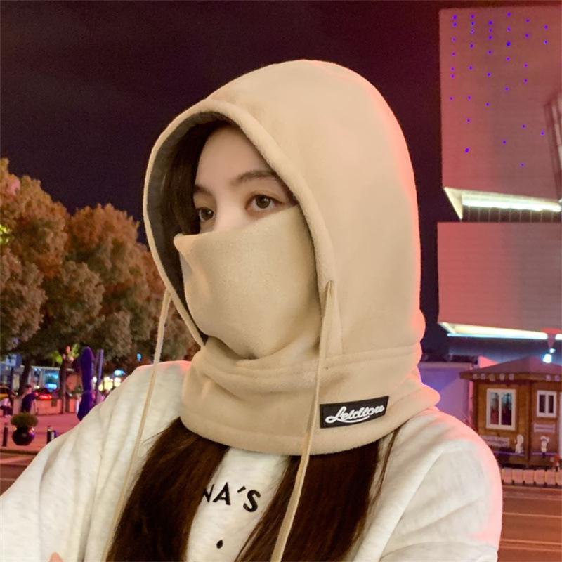 Warm hats, men's and women's autumn and winter outdoor velvet, windproof ear protection, mask, hat, scarf, integrated tram Lei Feng hat