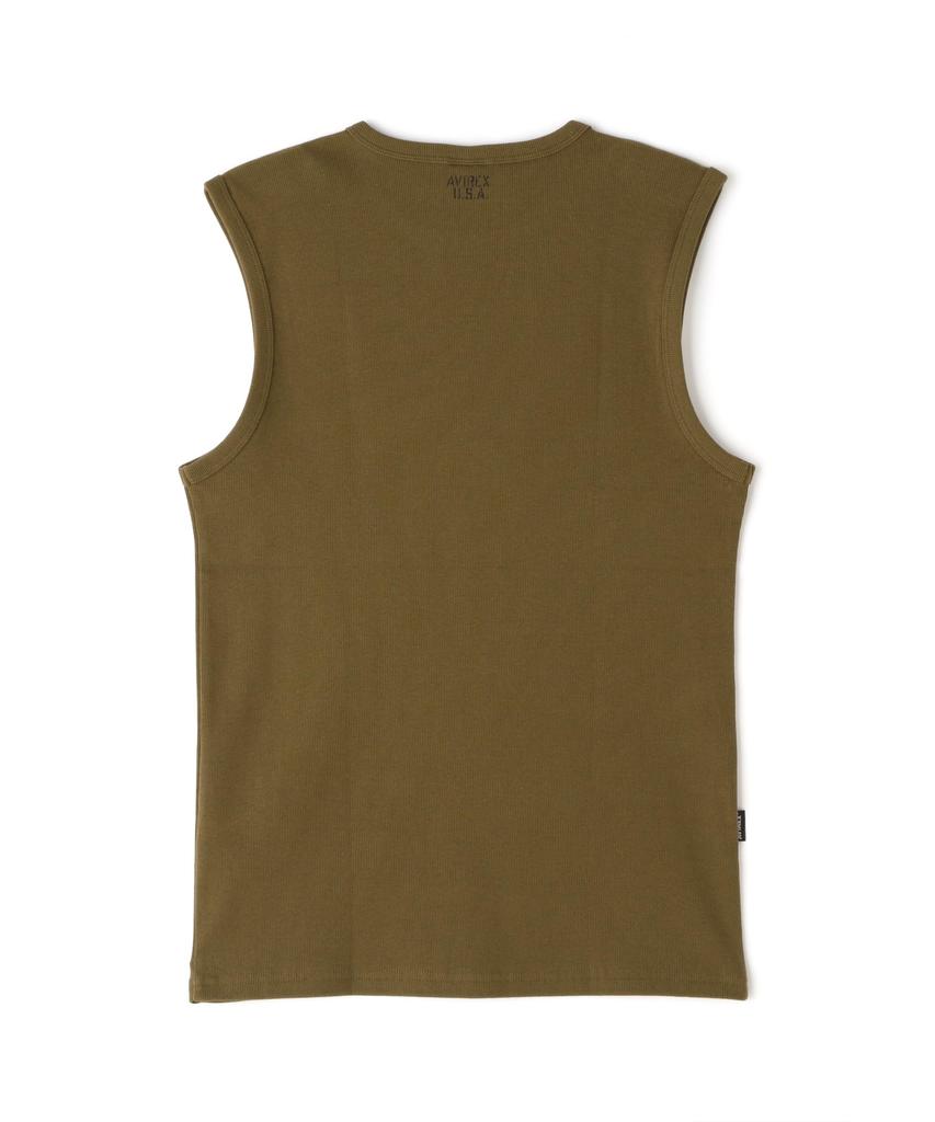 AVIREX DAILY NO SLEEVE SHIRT Men's M 310 Olive 783-4935001