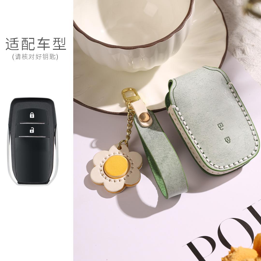 

Pure Handmade Leather Key Cover For Toyota Asian Dragon Camry Sena Corolla Fog Wax Vegetable Tanned Cowhide