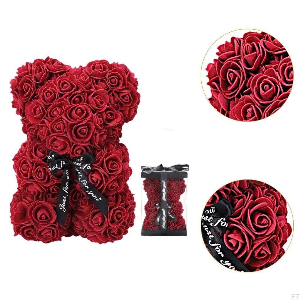 Bear with Box Featuring Simulation Flowers for Women and Partners Rose Gift