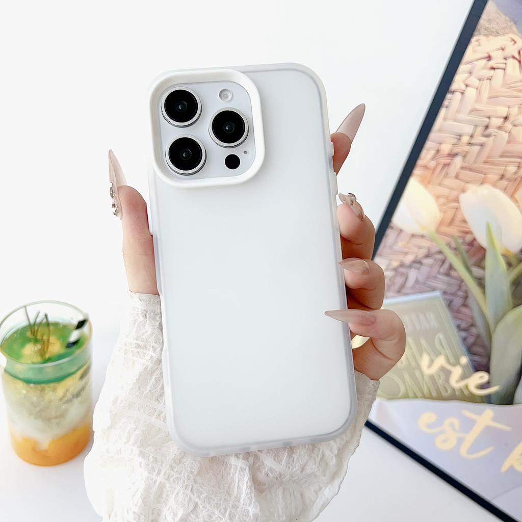 High Candy Matte TPU+PC+PET Phone Case for iPhone 16/15/14/13/12/11 Pro Max Plus Simple Style Youth Shockproof Protection Cover