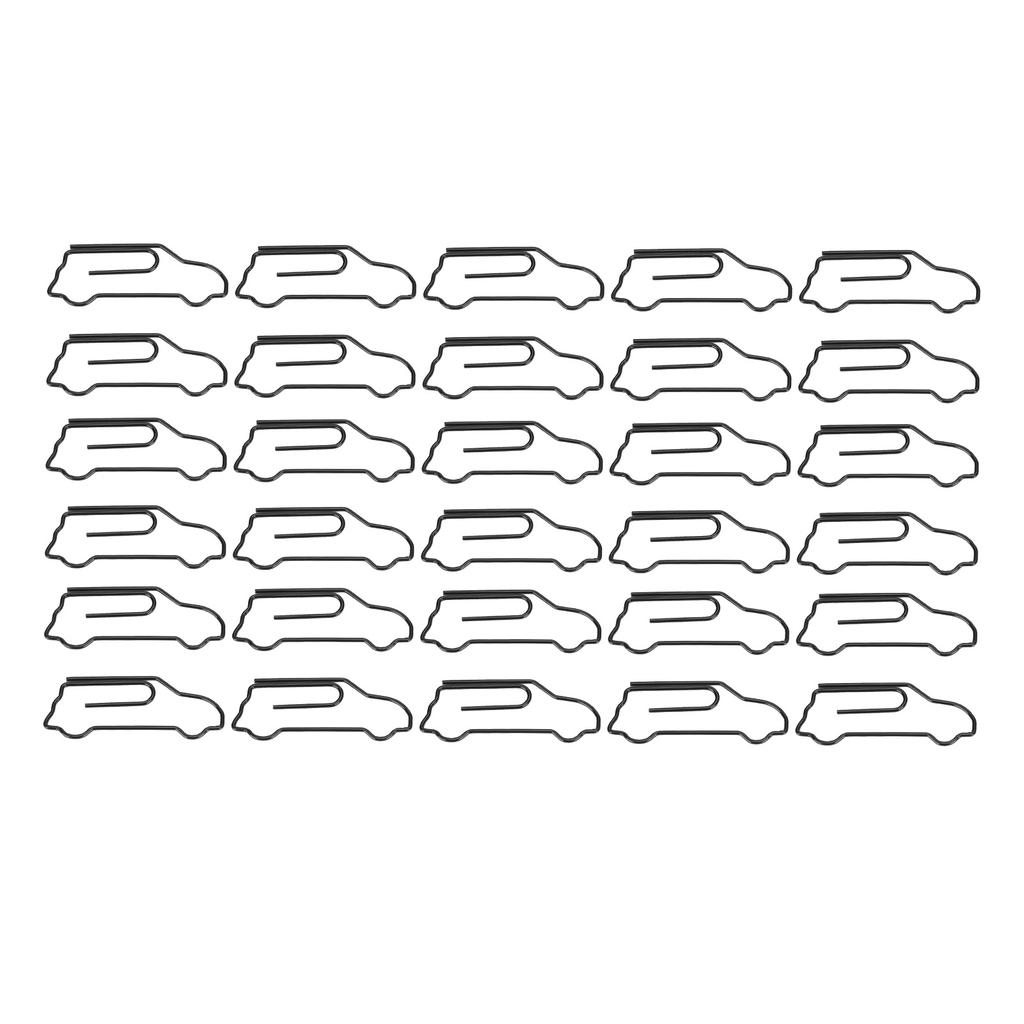 30Pcs Assorted Paperclip Car Shape Creativity Metal Modeling Craft Decoration Supplies Black