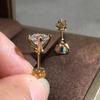 Classic Female Earrings  Sterling Silver 8mm Claw Inlay White Zircon Earrings for Women Xmas Gift Pendientes Oorbellen Bijoux