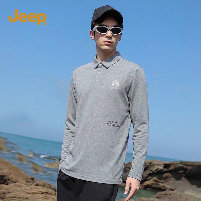 JEEP Men s Slim-Fit Long-Sleeve Polo Shirt