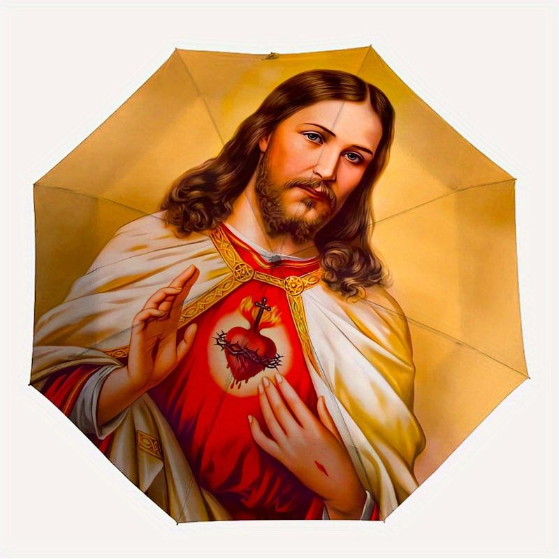 

1pc Sacred Heart Jesus Themed High-quality Umbrella,Automatic Opening and Closing Umbrella,Multi-functional Umbrella G0811312