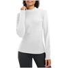 Ladies' Casual And Fashionable Solid Color Round Neck With Warm Long Sleeved T-shirt Top