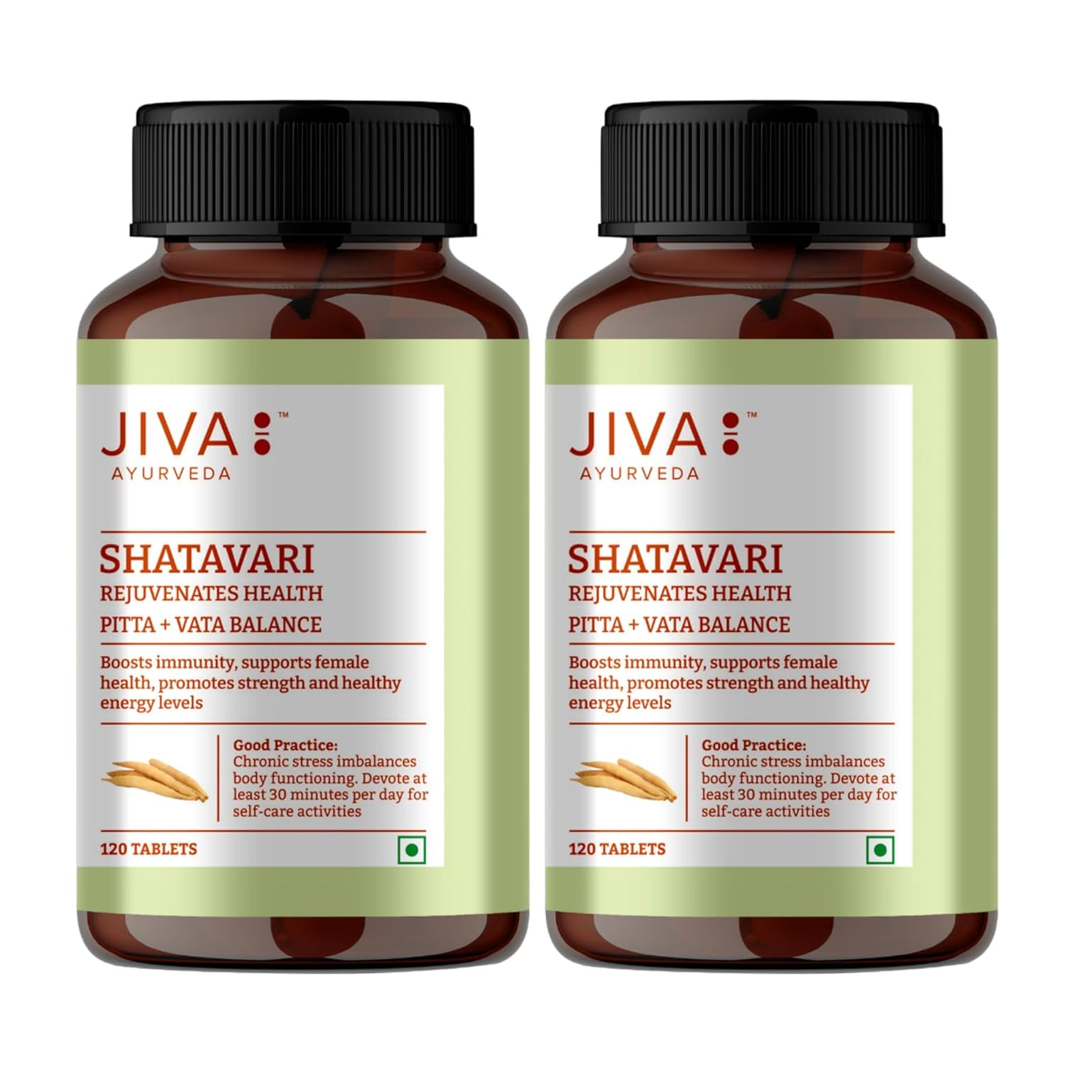 

Jiva Shatavari Tablets 500 Gm For Men & Women 120 Tablets X Pack Of 2 Natural Herbal Wellness Supplement