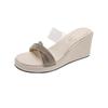 Thick-soled heightening outer slippers women's summer new muffin sandals fairy style high-heeled women's sandals