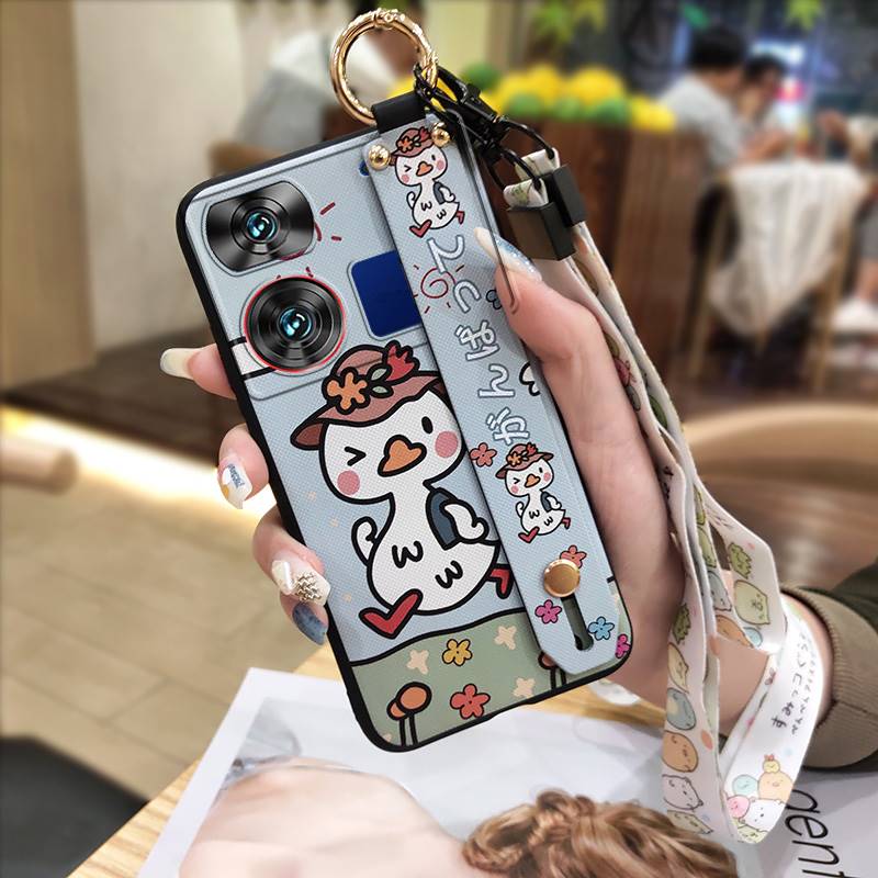 Soft Case Ring Phone Case For ZTE Nubia Z60 Ultra Back Cover Fashion Design Lanyard Waterproof Anti-knock Wrist Strap