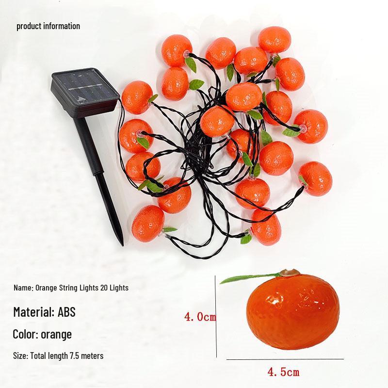 Waterproof Solar Fruit String Lights: Apple & Orange Harvest Festival Decoration
