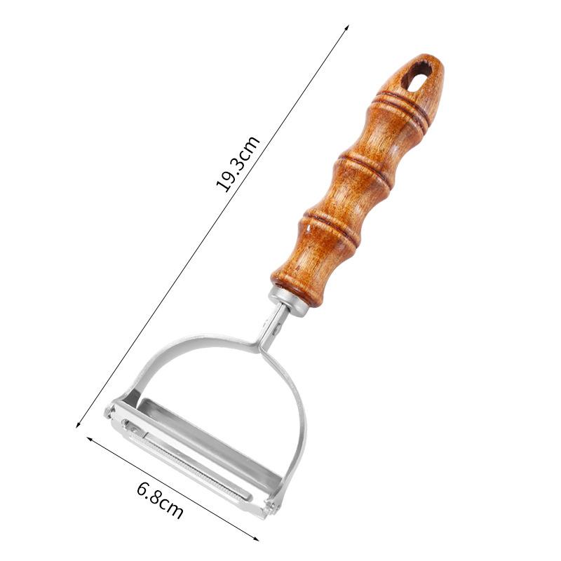 

Овощечистка из нержавеющей стали, ультраострая овощечистка с деревянной ручкой для картофеля, терка для моркови, кухонные принадлежности