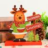 Wooden Christmas Decor Santa Claus Tabletop Sculpture Deer Snowman Ornament Bar