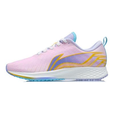 Li Ning Speed Weave Synthetisches Leder Stoßdämpfung Rebound Low Top Laufschuhe Damen Laufschuhe Pfirsichrosa ARMR022-5
