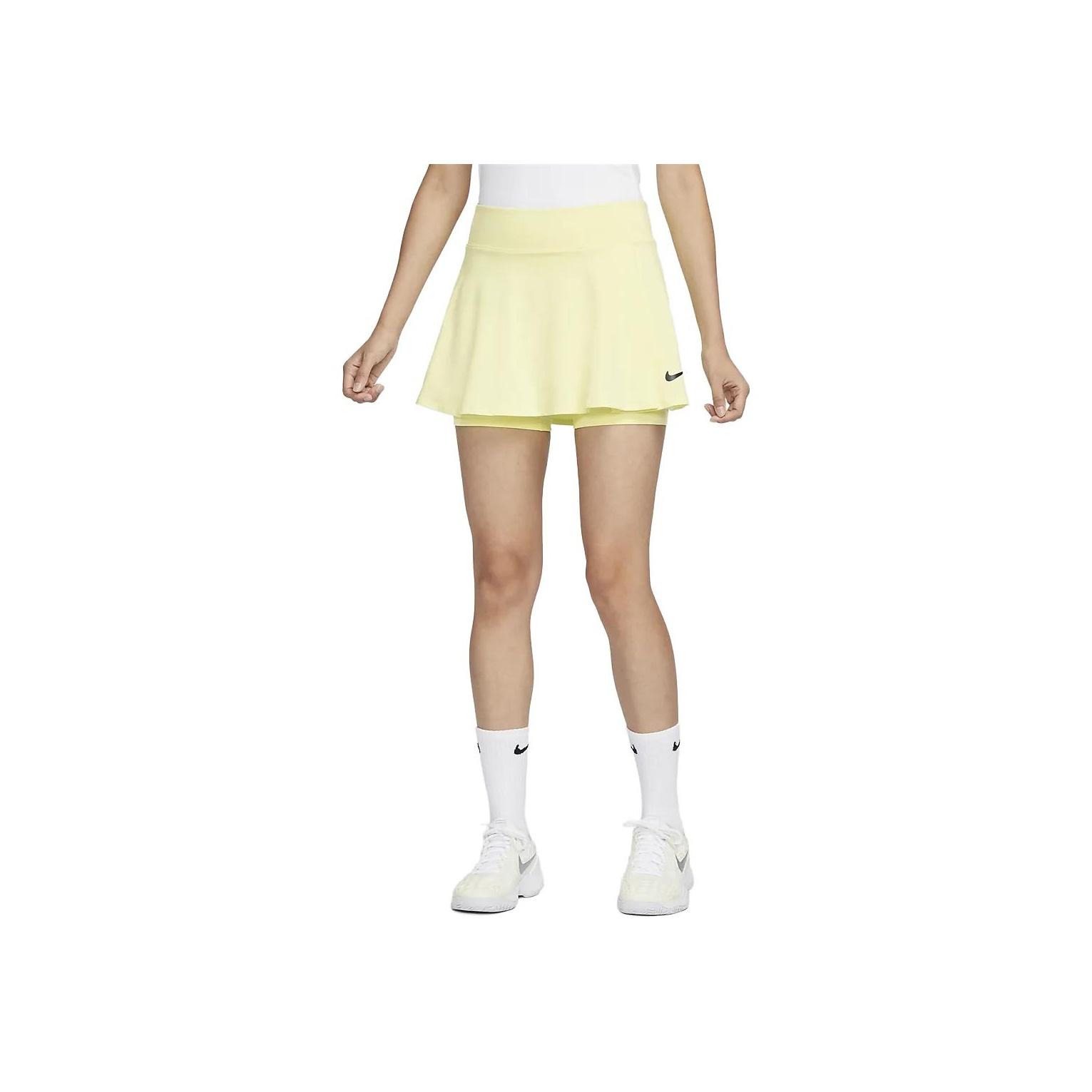 

Nike Dri-Fit Court однотонная эластичная спортивная повседневная юбка женские юбки ярко-зеленого цвета DH9553-331